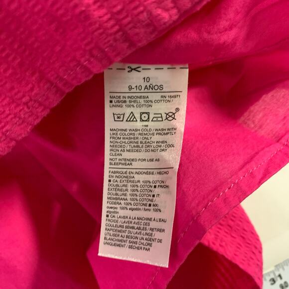 Janie and Jack 10 Girls Fuchsia Pink Puff Sleeve Seersucker Party Dress - Picture 8 of 8